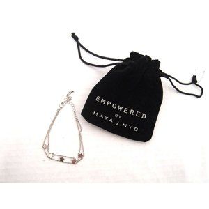 Empowered by Maya J 5 Star Symbols Bracelet Womens Sterling Silver Adjustable
